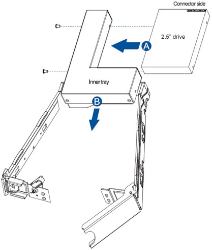 Insert the drive into the tray.