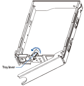 Move the tray lever to the left to unlock the sides.