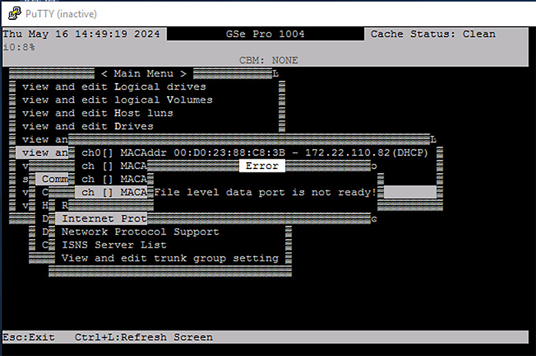 file level data port is not ready