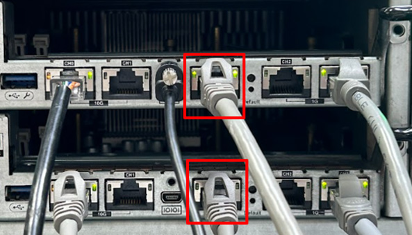 connecting an Ethernet cable to the secondary controller