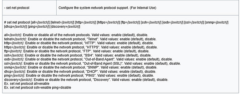 Use the CLI command: set net protocol