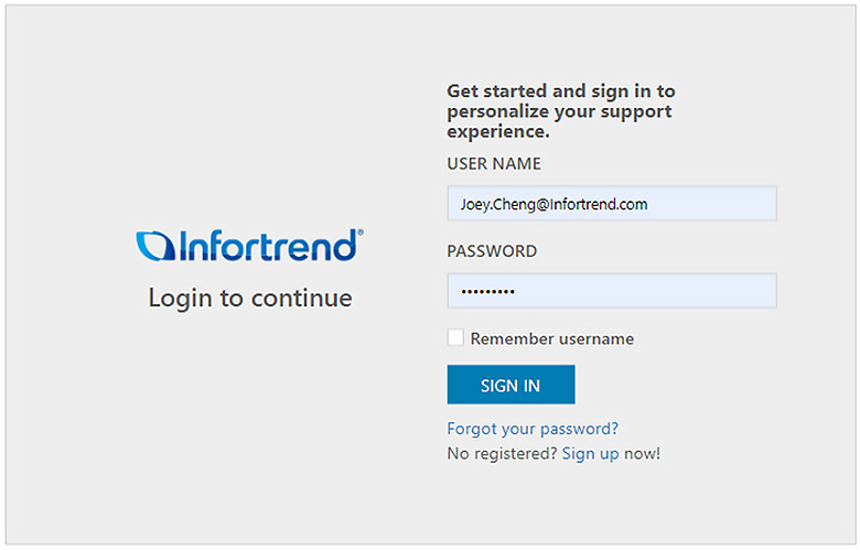 create an account