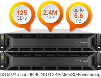 Consistent 125GB/s with U.2 NVMe SSD Expansions